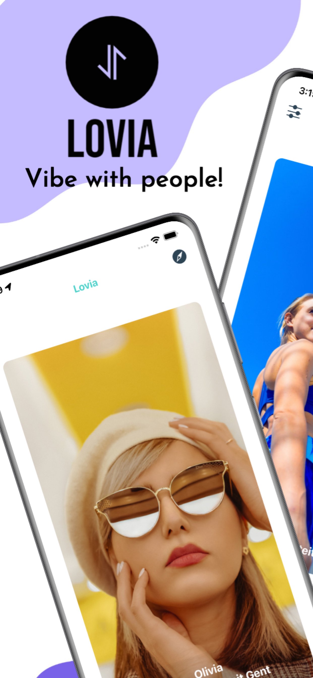 Lovia app promotional screen
